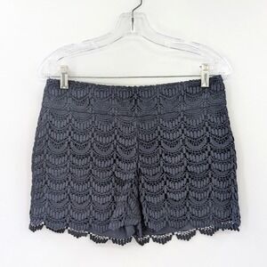 LOFT Riviera Navy Lace Overlay Shorts Size 00 4" Inseam Preppy Coquette Girl